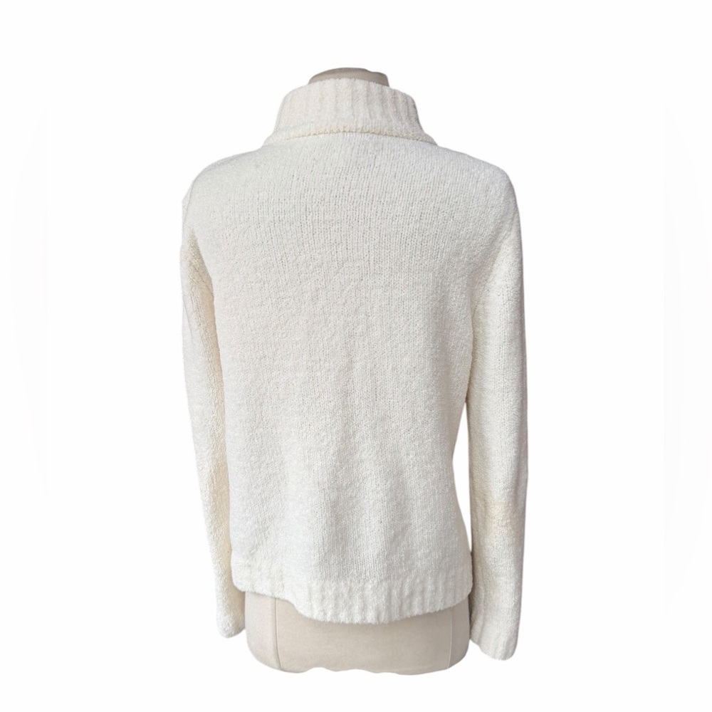 Y2K Christopher & Banks Ivory Cable-Knit Full Zip Cardigan - Picture 4 of 6